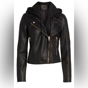 Blank NYC Meant to Be Moto Jacket with Removable Hood